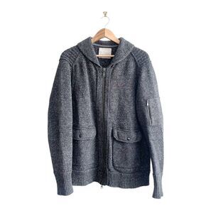 Banana Republic Heritage Collection Men's Shawl Zip Sweater Jacket Gray Large